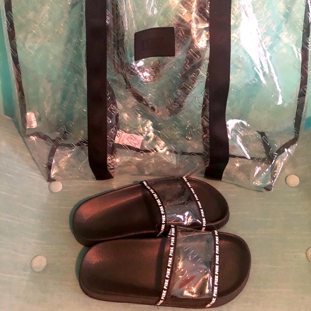 Victoria Secret Clear tote & Flip Flops!